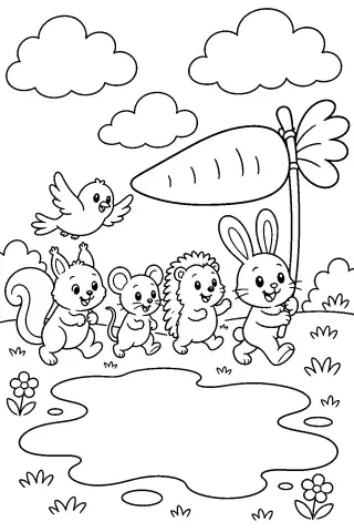 Free printable coloring page for the bedtime story Button's Big Parade