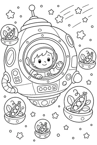 Free printable coloring page for the bedtime story The Comet's Missing Tail