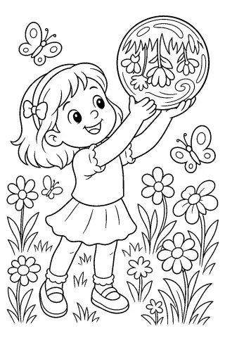 Free printable coloring page for the bedtime story The Marble in the Meadow