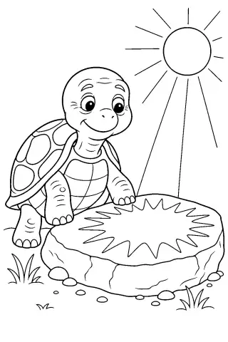 Free printable coloring page for the bedtime story The Turtle Who Saved a Sunbeam