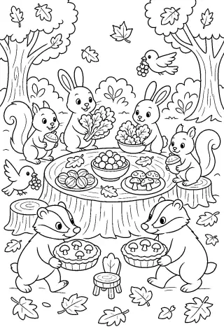 Free printable coloring page for the bedtime story The Smallest Seat at the Feast
